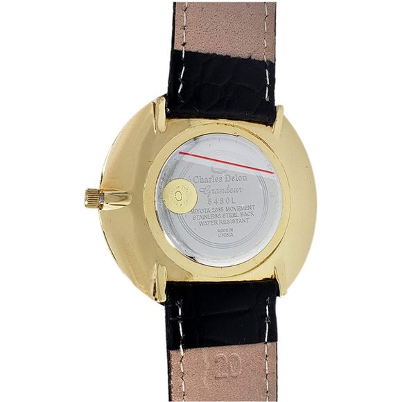 Charles Delon Casual Style Black/Gold Watch - Picture 3 of 3